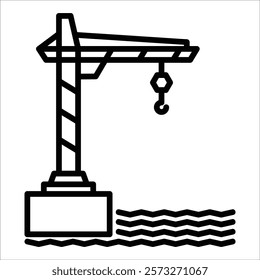 Shipping Crane Icon Element For Design