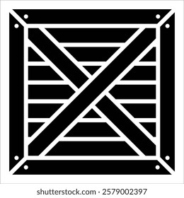 Shipping Crate Icon Element For Design