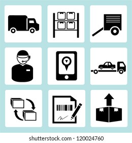shipping and customer service icon set