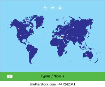 Shipping from Cyprus to the world vector illustration 