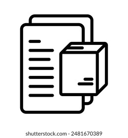 shipping data list icon line vector design illustration template