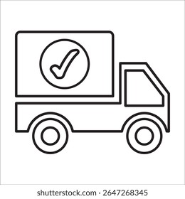 Shipping Delivered Icon, Line Vector graphics