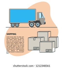 Shipping and delivery banner template in flat style