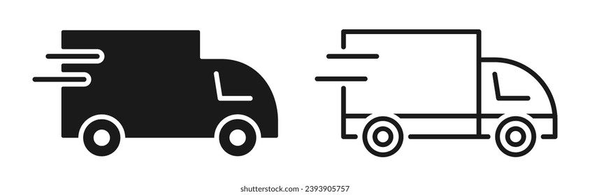 Shipping delivery icon. Fast shipping delivery truck for apps and websites.