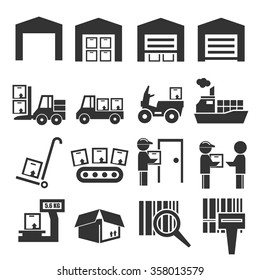shipping and delivery icon set