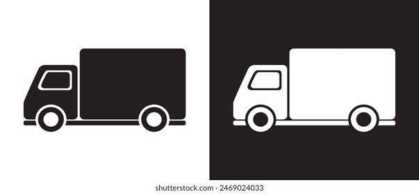 Shipping Delivery icon, vector icon related to cargo delivery expedition, E-commerce business concept. Delivery vector illustration on black and white background. Modern delivery icon. Eps10