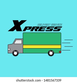 Shipping and delivery icon. Vector symbol suitable for extreme corporate identity design of courier post office or parcel delivering corporation.