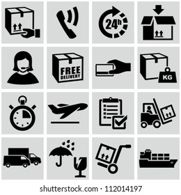 Shipping and delivery icons set.