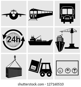 Shipping and delivery icons set.