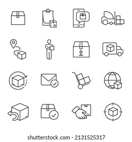 Shipping and Delivery icons set . Shipping and Delivery pack symbol vector elements for infographic web