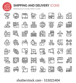 Shipping and Delivery Icons , Thin Line and Pixel Perfect Icons