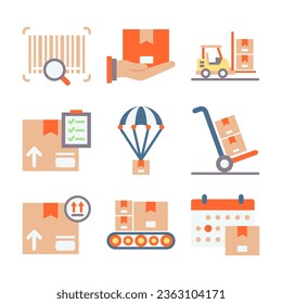 Shipping Delivery and Logistic Color Vector Elements Icons