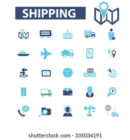 shipping, delivery, logistics  icons, signs vector concept set for infographics, mobile, website, application
