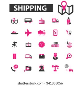shipping, delivery, logistics  icons, signs vector concept set for infographics, mobile, website, application
