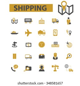 shipping, delivery, logistics  icons, signs vector concept set for infographics, mobile, website, application