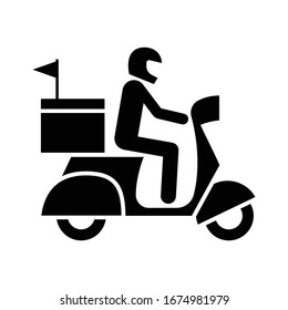 Símbolo del icono de la motocicleta, Pictograma simple diseño plano para aplicaciones y sitios web, Aislado en fondo blanco, Ilustración vectorial