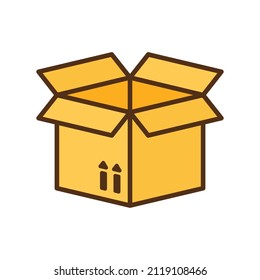 Shipping, delivery, package box or container icon. Cargo container symbol. Open boxes. Applicable for post, delivery, gift illustration. Vector illustration