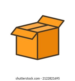 Shipping, delivery, package box or container icon. Cargo container symbol. Open boxes. Applicable for post, delivery, gift illustration. Vector illustration