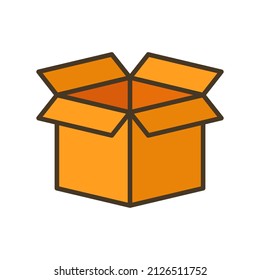 Shipping, delivery, package box or container icon. Cargo container symbol. Open boxes. Applicable for post, delivery, gift illustration. Vector illustration
