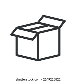 Shipping, delivery, package box or container icon. Cargo container symbol. Open boxes. Applicable for post, delivery, gift illustration. Vector illustration