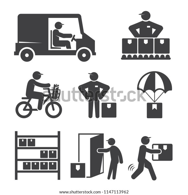 shipping and delivery
service people icons