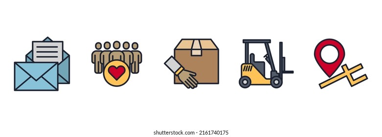 shipping and delivery set icon symbol template for graphic and web design collection logo vector illustration