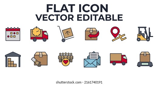 shipping and delivery set icon symbol template for graphic and web design collection logo vector illustration