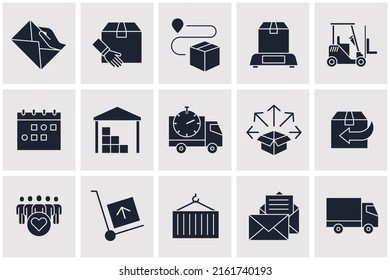 shipping and delivery set icon symbol template for graphic and web design collection logo vector illustration