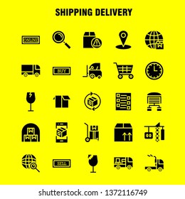 Shipping Delivery Solid Glyph Icon Pack For Designers And Developers. Icons Of Globe, Location, Search, Delivery, Online, Shipping, Shopping, Transport, Vector