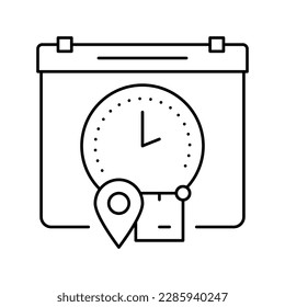 shipping delivery time line icon vector. shipping delivery time sign. isolated contour symbol black illustration