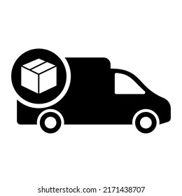 Shipping delivery truck flat vector icon. Many purpose shipping concept
