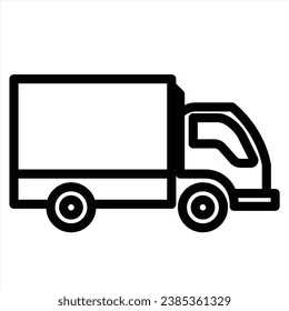  Shipping delivery truck flat vector icon for apps and websites