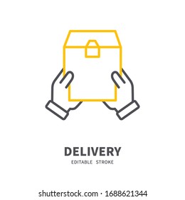 Versand- und Vektorillustration-Symbol auf weißem Hintergrund. Express-Lieferung und globale Logistiksymbole. Perfekt für Web, EPS, bearbeitbaren Strich