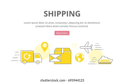 Shipping and delivery vector illustration for web