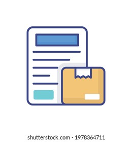 Shipping Description vector icon style illustration. EPS 10 File
