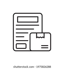 Shipping Description vector outline icon style illustration. EPS 10 File