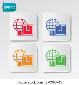 Shipping design on buttons background