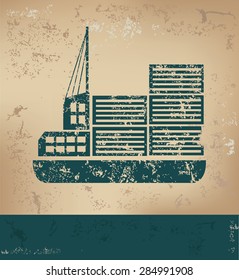 Shipping design on old paper background,grunge concept,vector