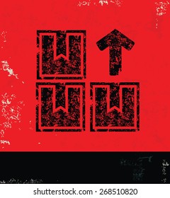 Shipping design on red background,grunge vector