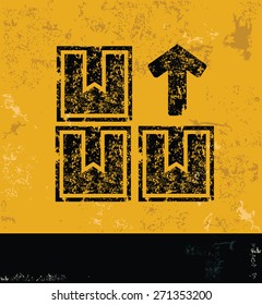 Shipping design on yellow background,grunge concept vector