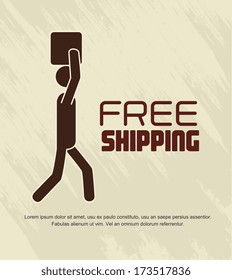 shipping design over beige background vector illustration
