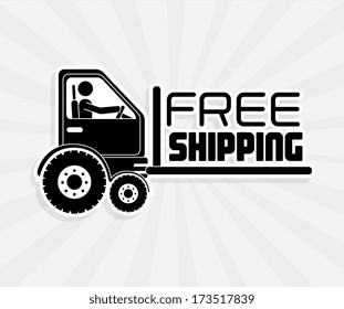 shipping design over gray  background vector illustration