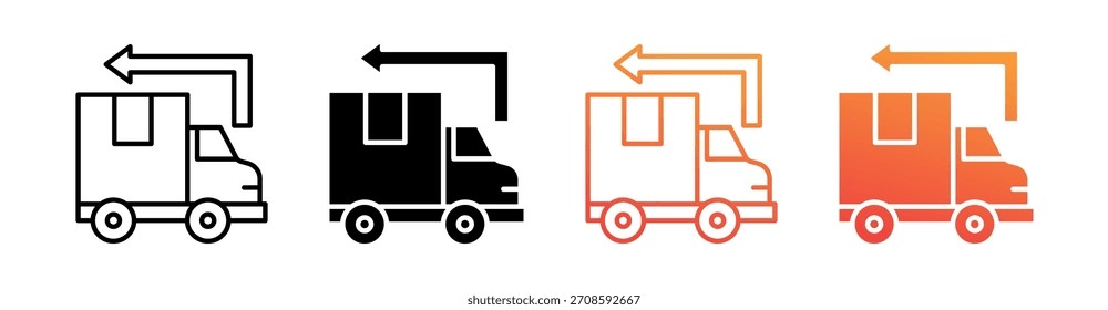 Vector de conjunto de iconos de estilo múltiple de destino de envío