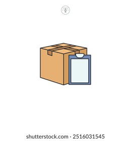 Shipping Document Box icon symbol vector illustration isolated on white background