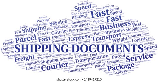 Shipping Documents word cloud. Wordcloud made with text only.