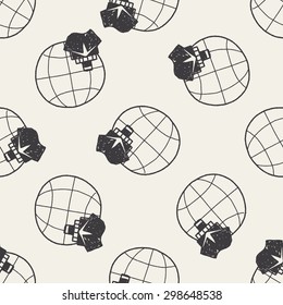 shipping doodle seamless pattern background