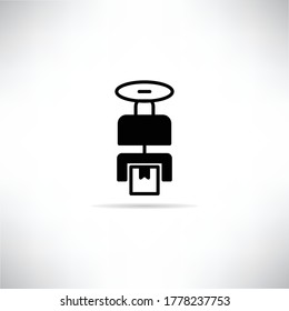 shipping drone icon vector illustration on gray background