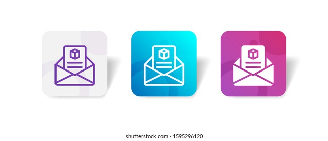 shipping email notification
icon in outline and solid style with colorful smooth gradient background, suitable for mobile and web UI, app button, infographic, etc