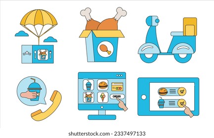 Shipping fast delivery and food delivery truck with clock. Online delivery service. Fast shipping Food delivery Chronometer, fast service