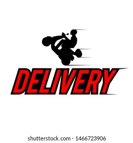 Shipping fast delivery man ridding motorcycle, Vector illustration
